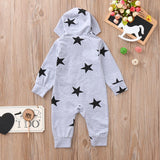 Cool Stars Zippered One Piece Hooded Romper