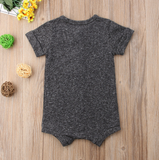 Stylish Short Sleeve Bodysuit - With Wooden Buttons