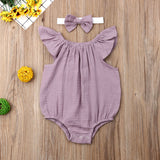 Adorable Ruffle Tank Top Romper Onesie With Matching Bow!