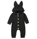 Hooded Bunny Jumpsuit ~ Cute Buttons ~ 2 Colors!