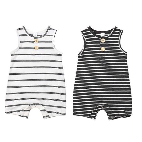 Trendy Striped Sleeveless Bodysuit