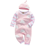 Adorable Pink One Piece Jumpsuit & Beanie Hat Set!