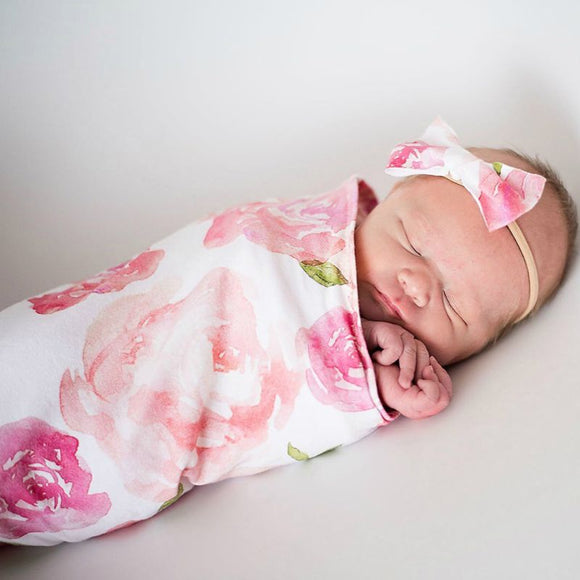 Adorable Floral Swaddle Head Band Set!