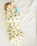 "My little Pineapple" Swaddle with Matching Top Knot Bow!