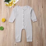 Beautiful Long Sleeve Button Romper ~ 4 Colors!