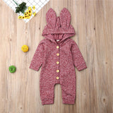 Hooded Bunny Jumpsuit ~ Cute Buttons ~ 2 Colors!