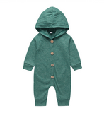 Girls Cozy Hooded Jumpsuit ~ Cute Buttons ~ 3 Colors!