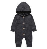 Girls Cozy Hooded Jumpsuit ~ Cute Buttons ~ 3 Colors!