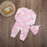 Adorable Pink One Piece Jumpsuit & Beanie Hat Set!