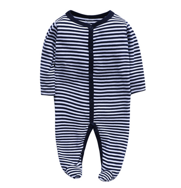 Cozy Striped Footed Pajamas One Piece