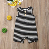 Trendy Striped Sleeveless Bodysuit