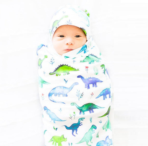 Dinosaur Swaddle with Super Cute Hat!