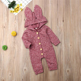 Hooded Bunny Jumpsuit ~ Cute Buttons ~ 2 Colors!