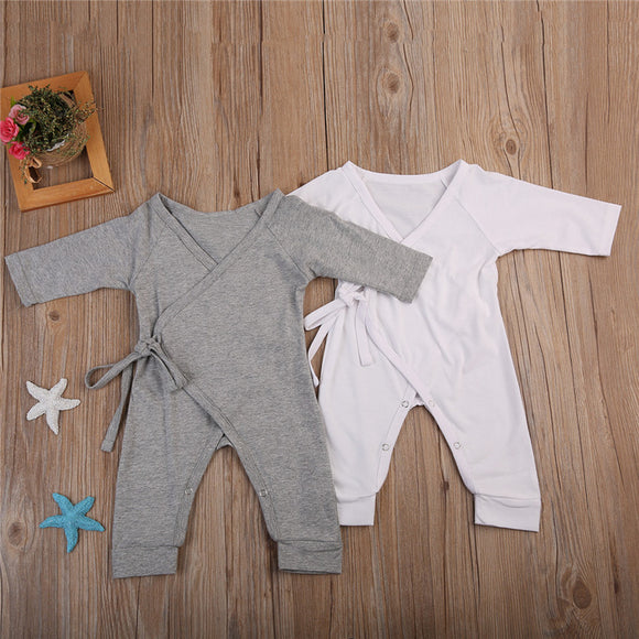 Cute Kimono Style Baby Romper with Angel Wings