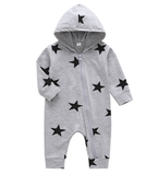 Cool Stars Zippered One Piece Hooded Romper