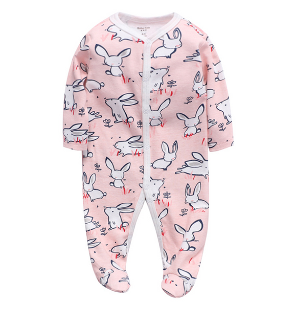 Girls Footed Bunny Pajamas Onesie