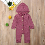 Girls Cozy Hooded Jumpsuit ~ Cute Buttons ~ 3 Colors!