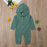 Girls Cozy Hooded Jumpsuit ~ Cute Buttons ~ 3 Colors!