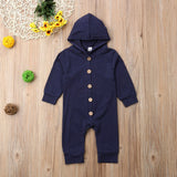 Cozy Hooded Jumpsuit ~ Cute Buttons ~ 6 Colors!