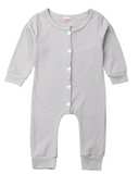 Beautiful Long Sleeve Button Romper ~ 4 Colors!